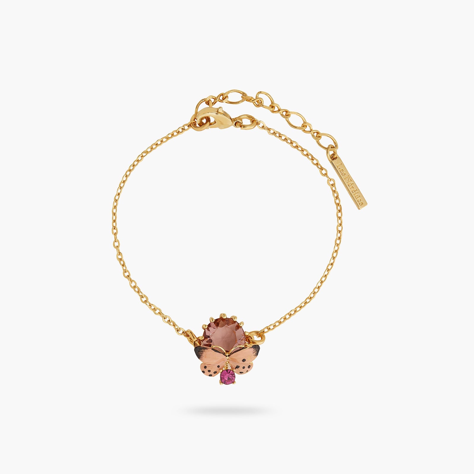 White Butterfly And Round Stone Fine Bracelet | ATLA2011 - Les Nereides
