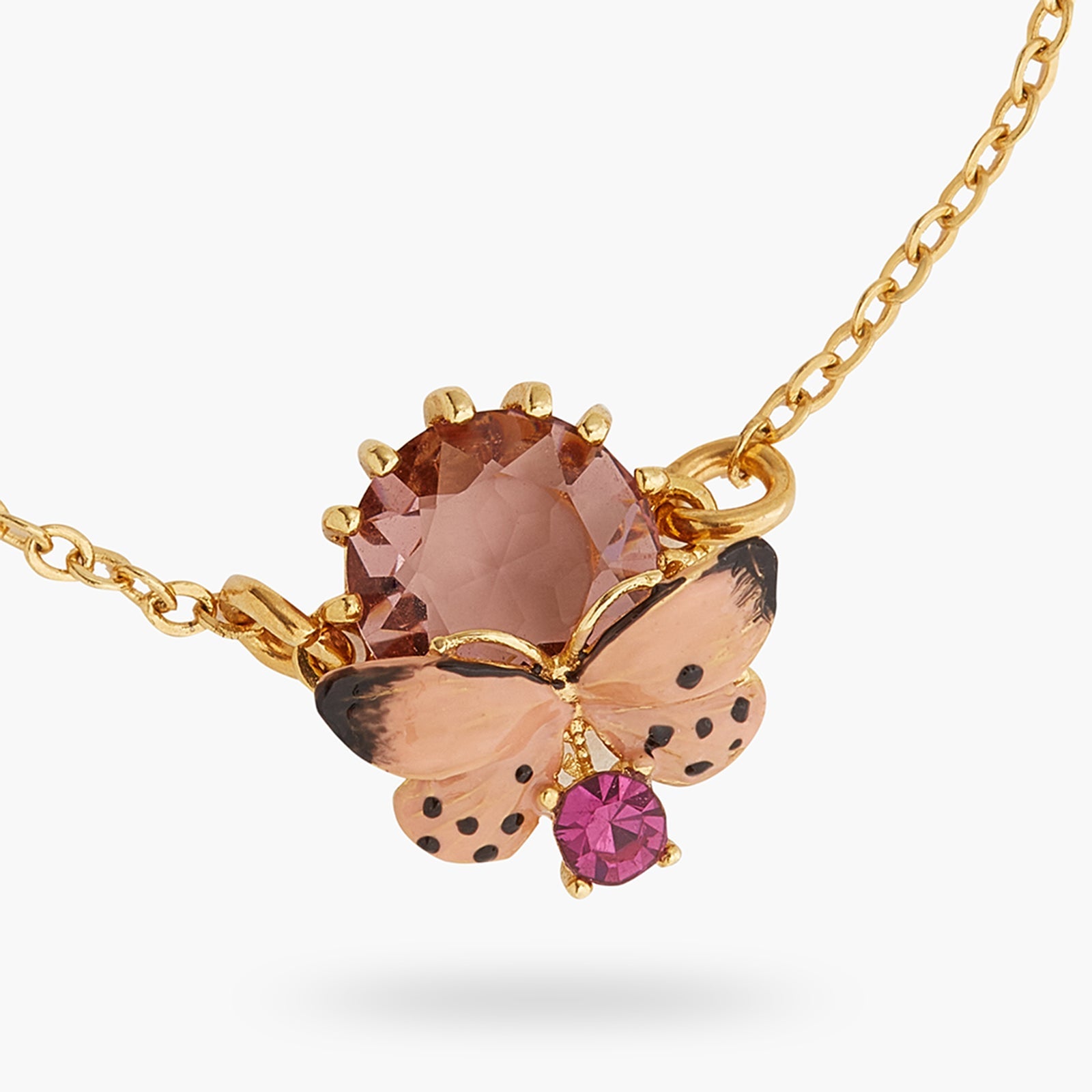 White Butterfly And Round Stone Fine Bracelet | ATLA2011 - Les Nereides