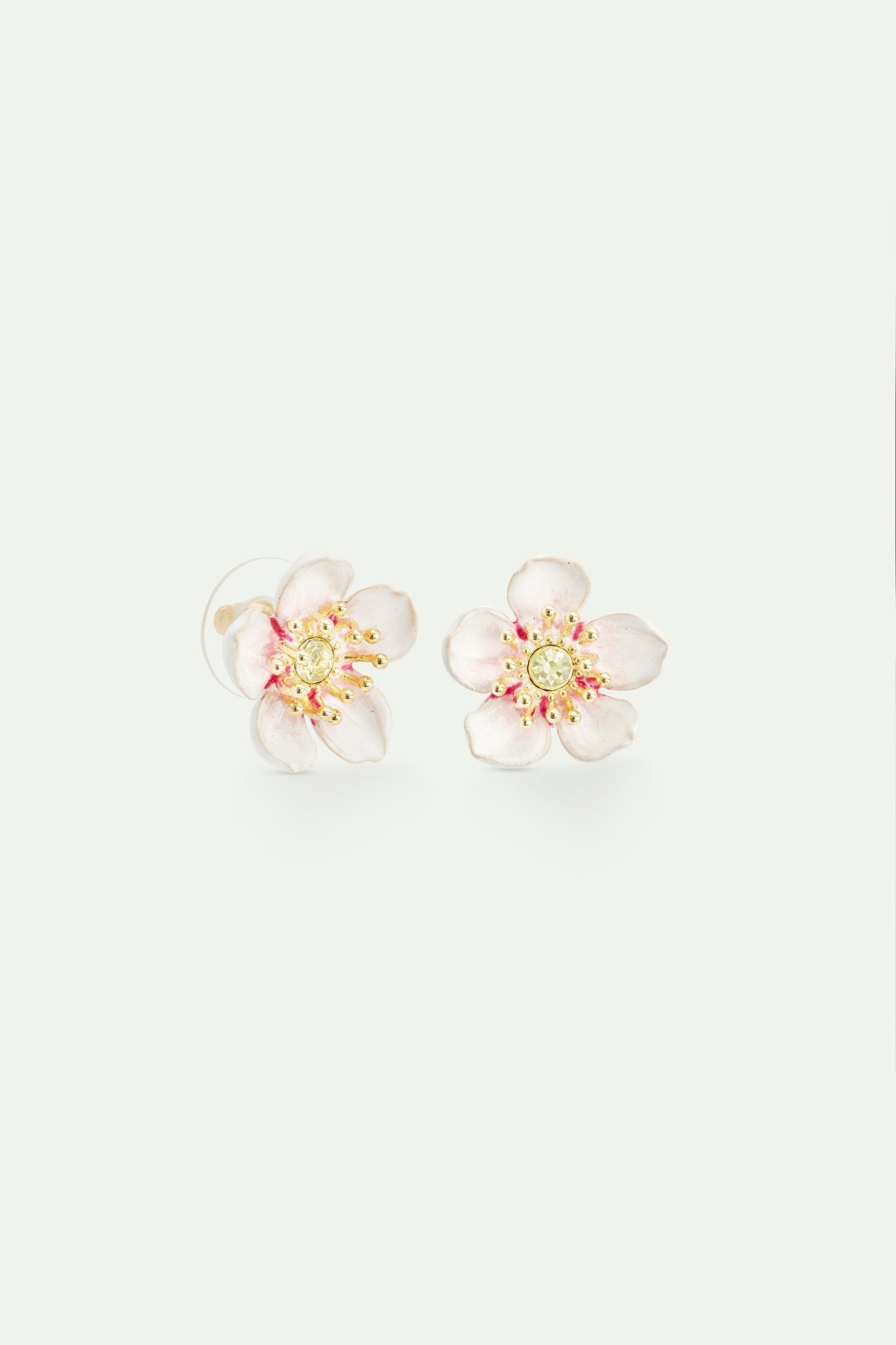 White Cherry Blossom Sleeper Earrings | AVHA1011 - Les Nereides