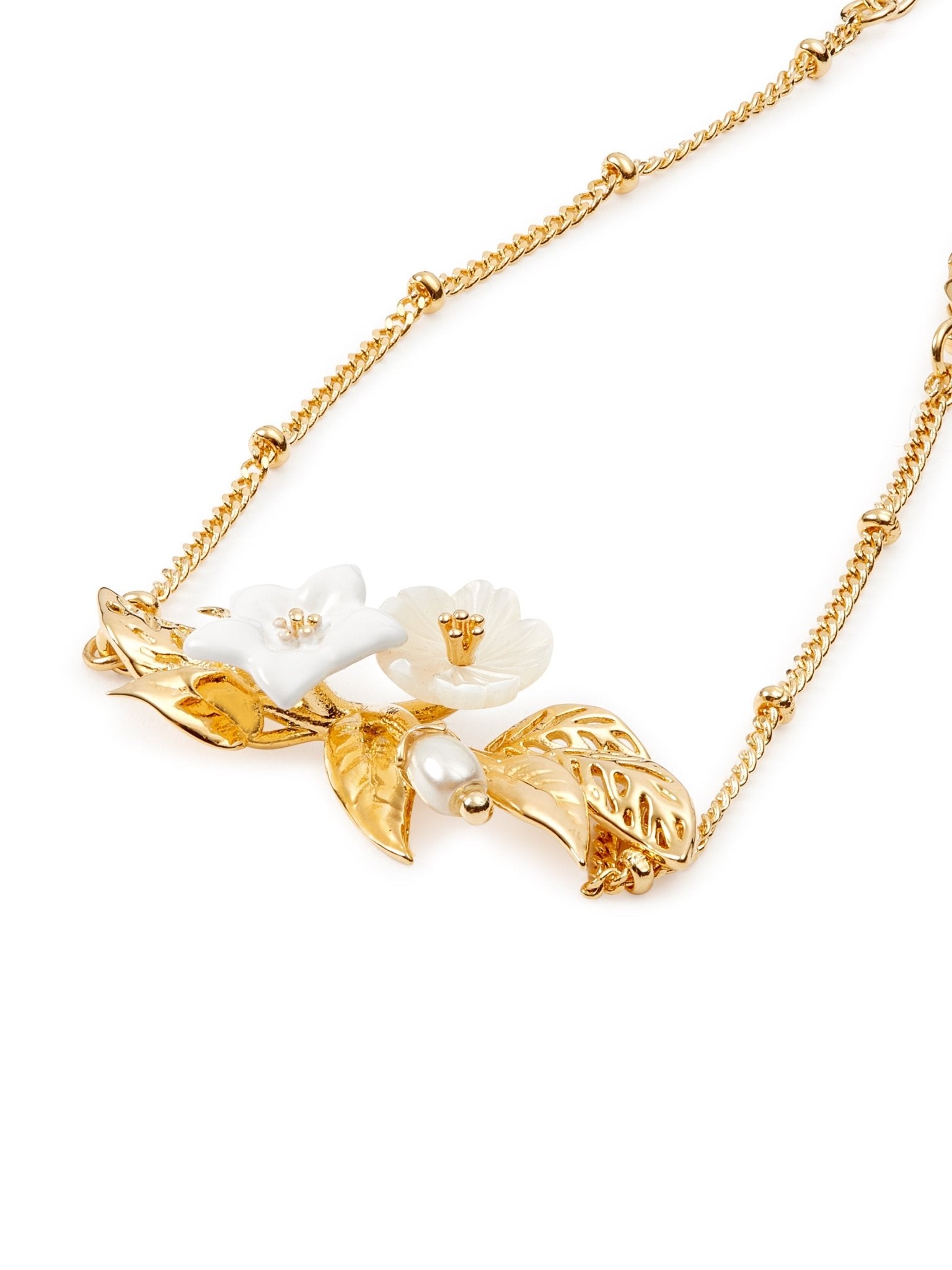White Jasmine And Crystal Pearl Bead Fine Bracelet | AUME2041 - Les Nereides