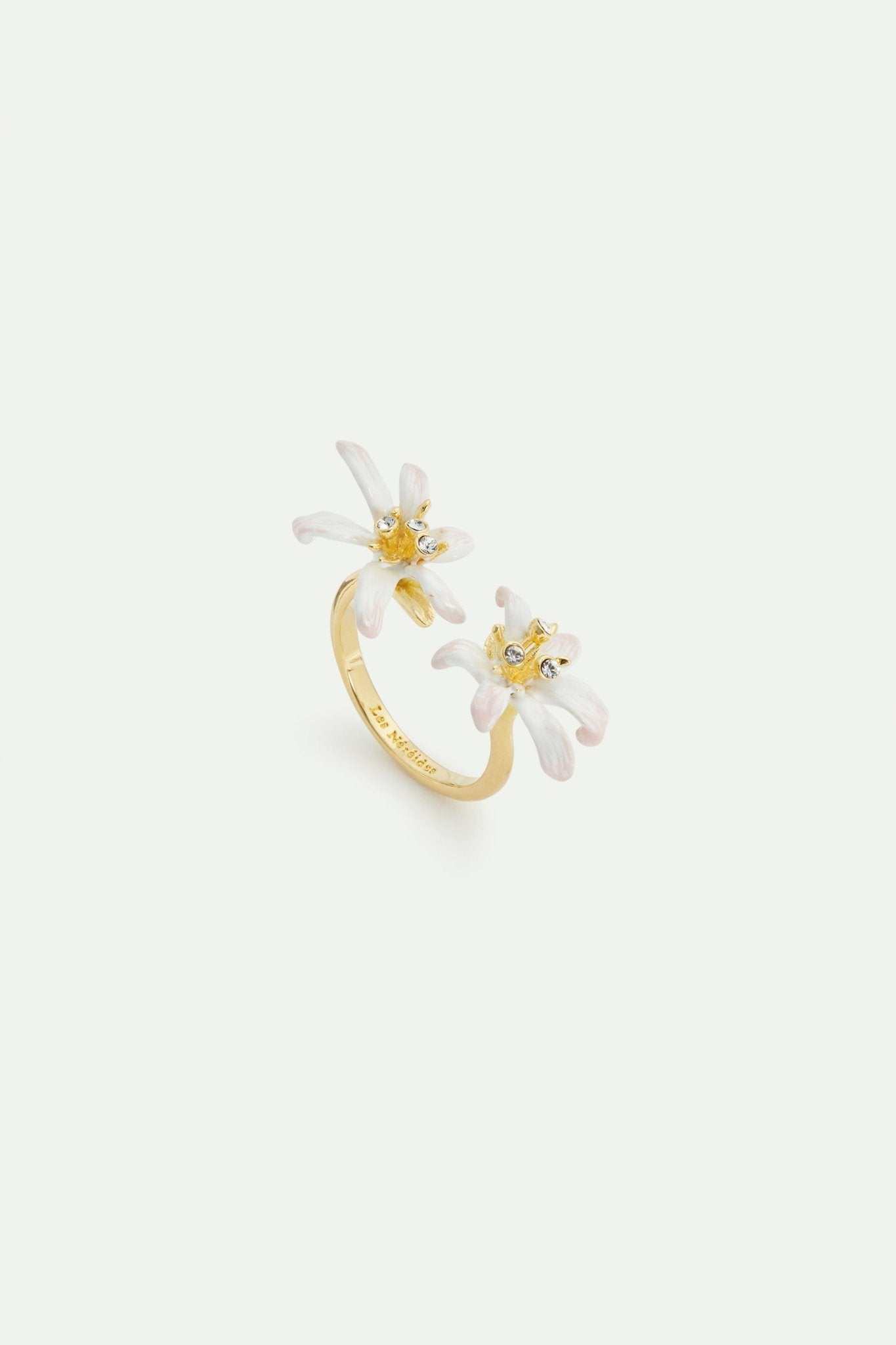 White lily flower adjustable gold - plated ring | AVOP6031 - Les Nereides