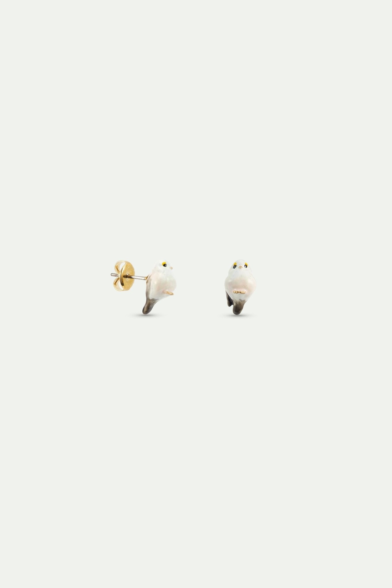 White Long - Tailed Tit Hook Earrings | AXLA1071 - Les Nereides