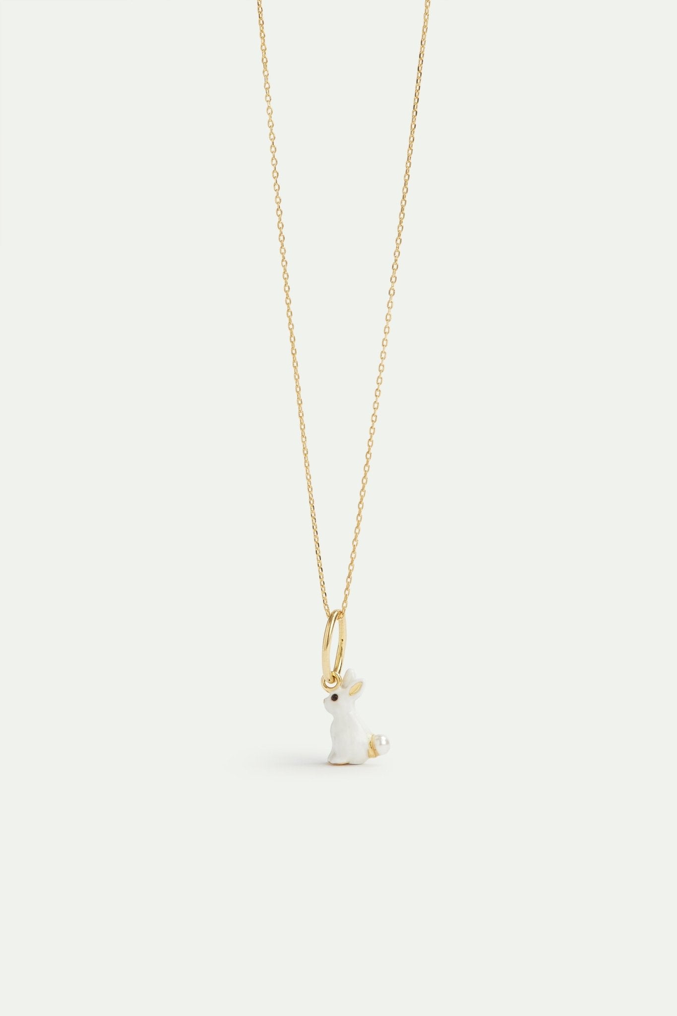 White Rabbit And Pearl Pendant, Clairvoyance And Comfort | AVPE4121 - Les Nereides