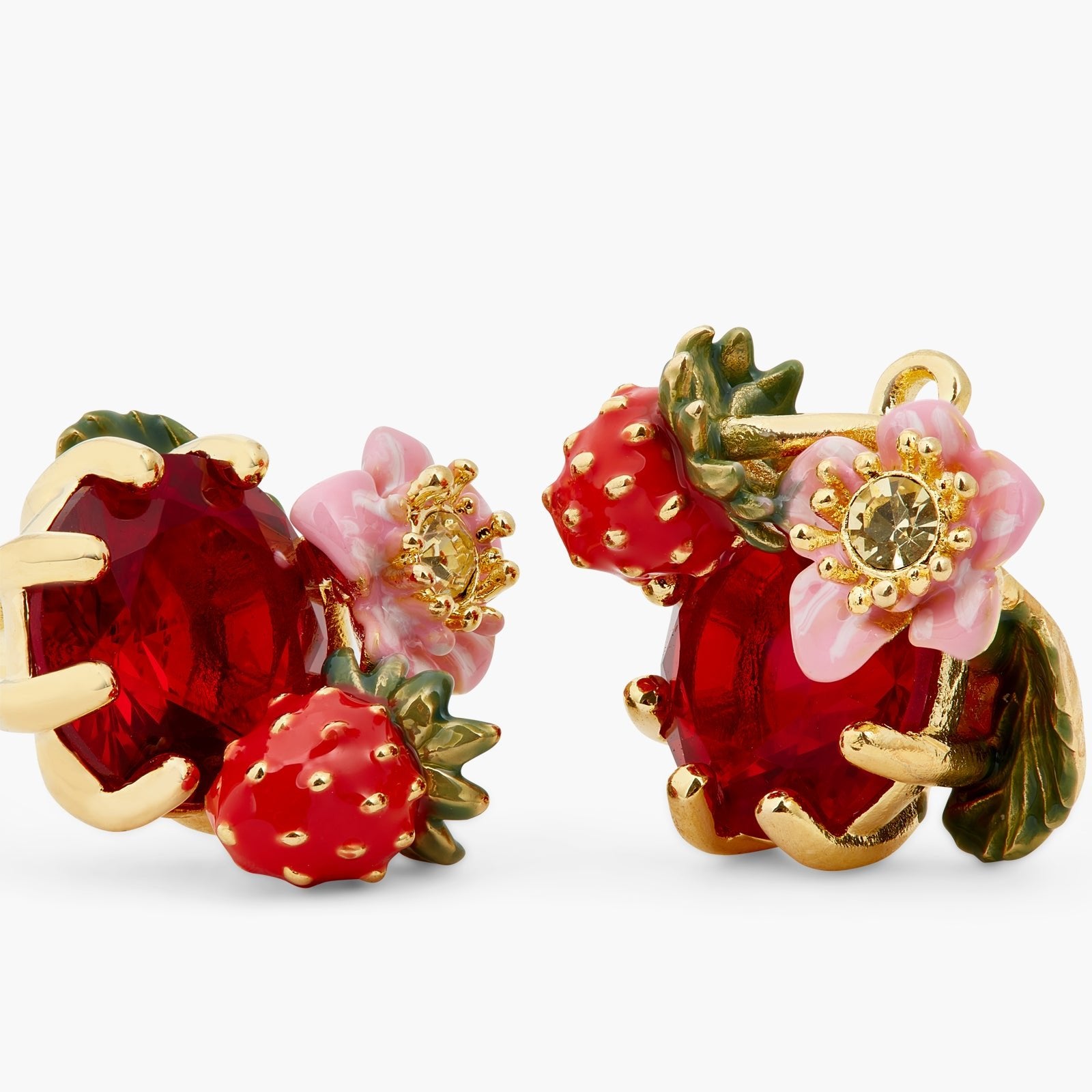 Wild Strawberry And Red Stone Earrings | ATBG1041 - Les Nereides