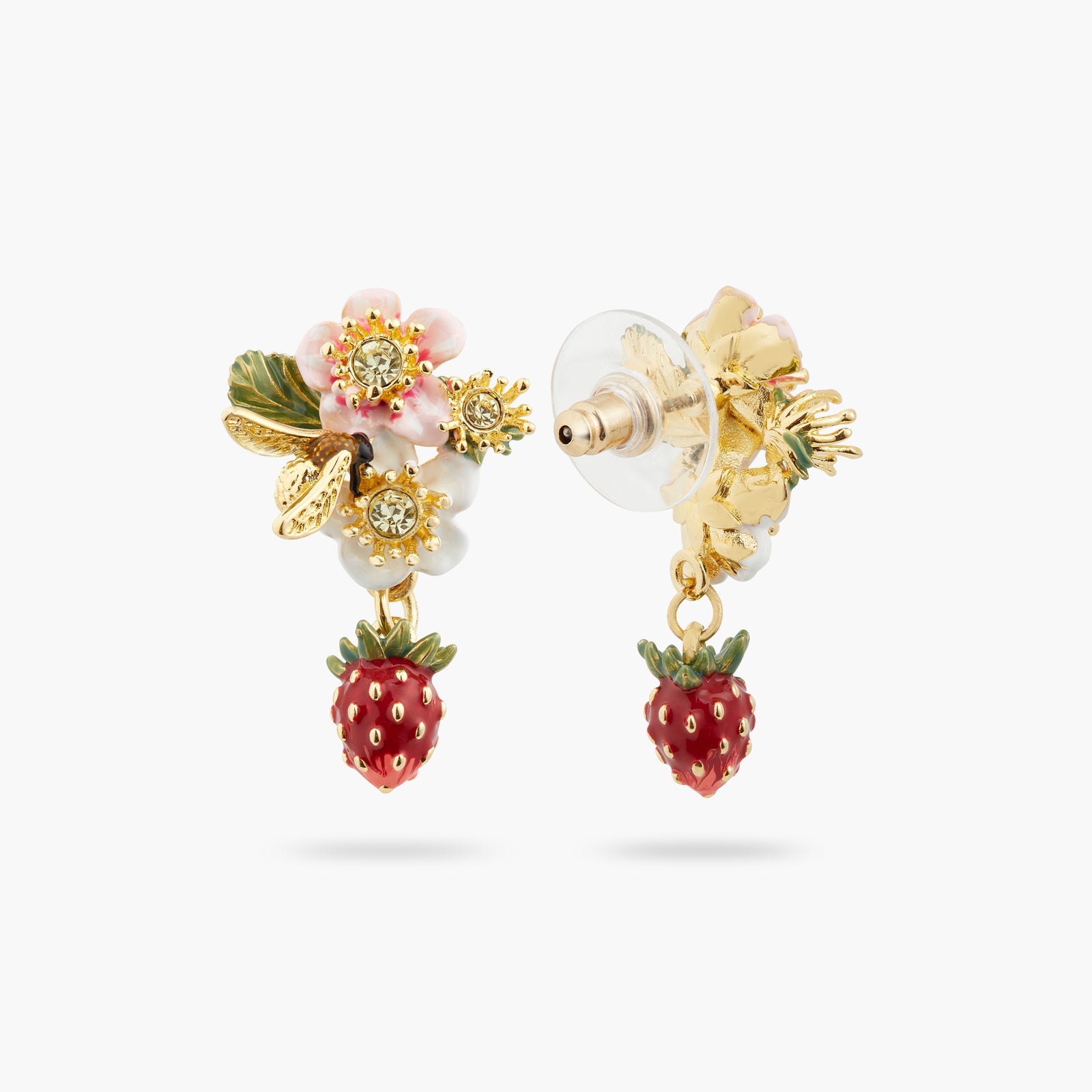 Wild Strawberry And Strawberry Flower Earrings | ATBG1021 - Les Nereides