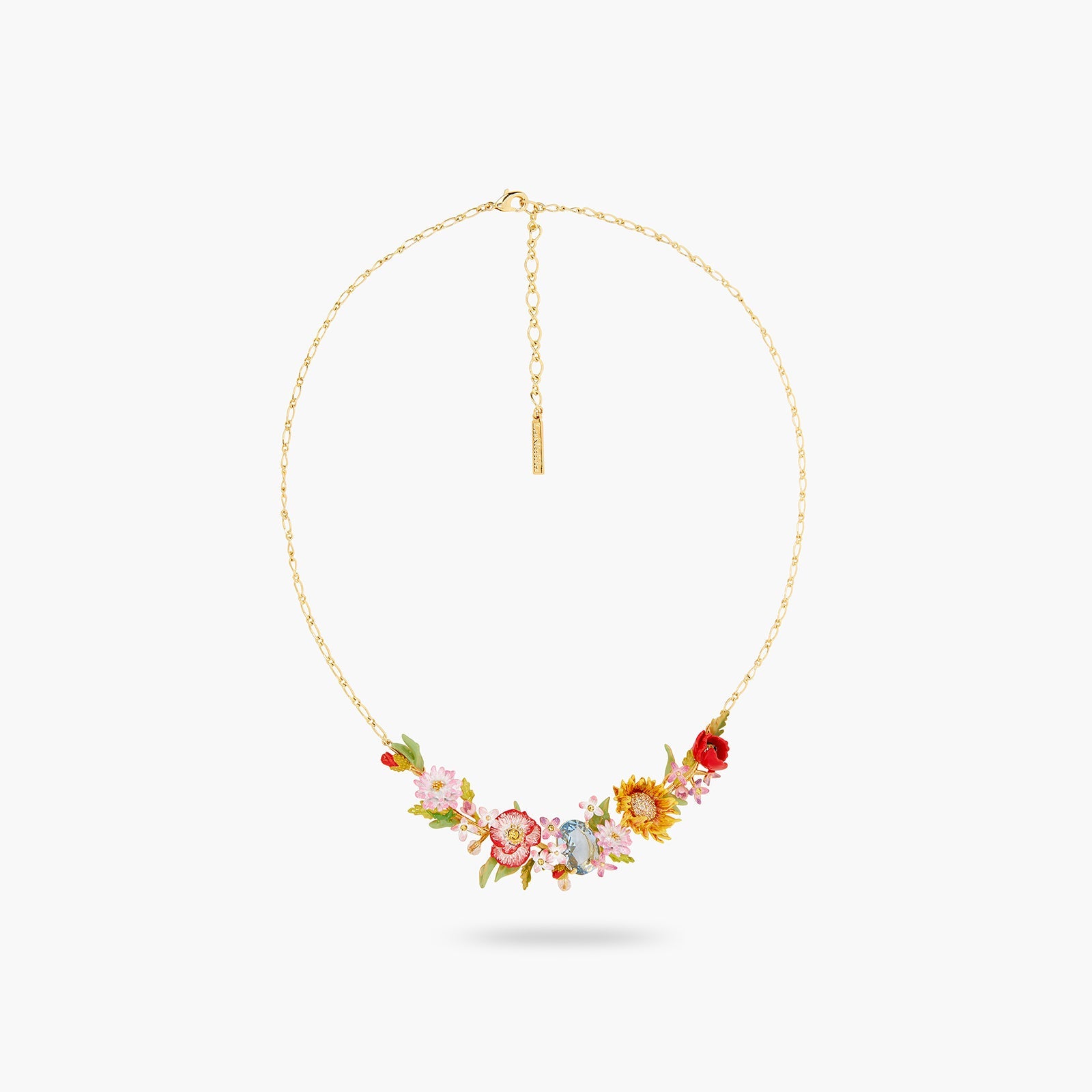 Wildflower And Blue Stone Statement Necklace | ATPO3011 - Les Nereides