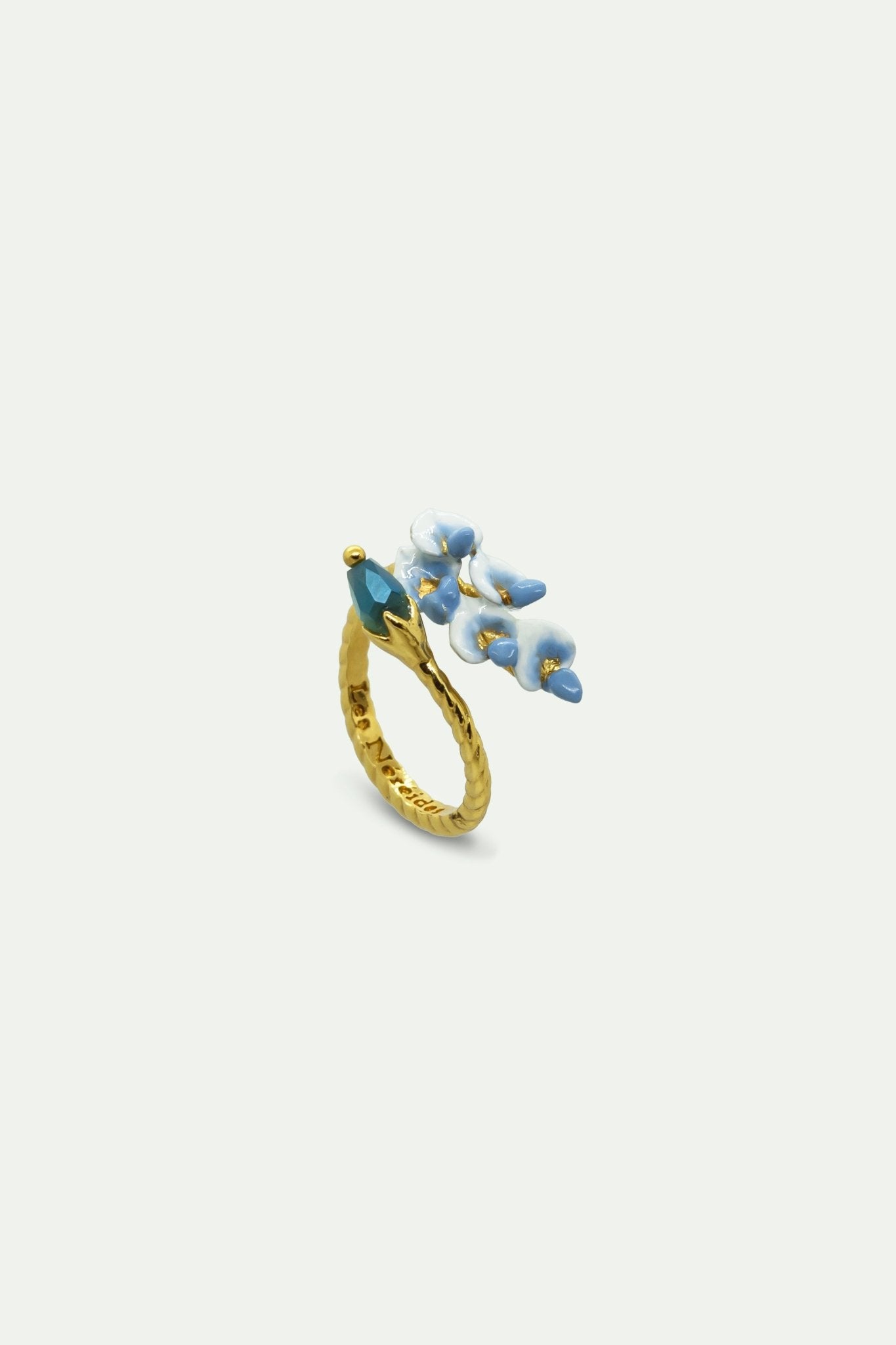 Wisteria And Crystal Bead Adjustable Ring | AUOF6011 - Les Nereides