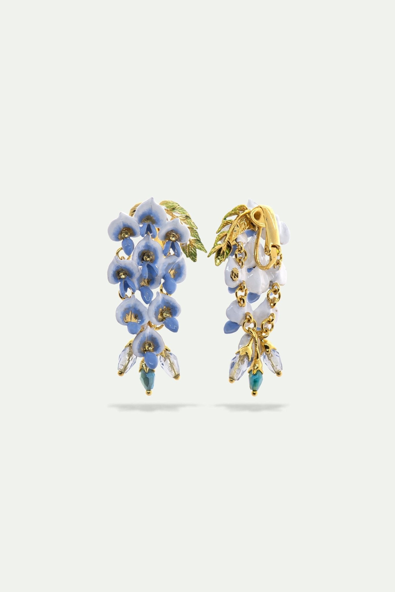 Wisteria And Faceted Crystal Bead Earrings | AUOF1021 - Les Nereides