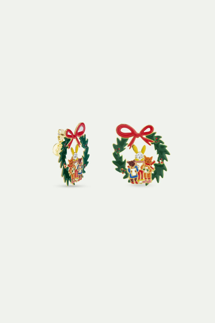 Wreath And Christmas Carols Earrings | AWWI1051 - Les Nereides