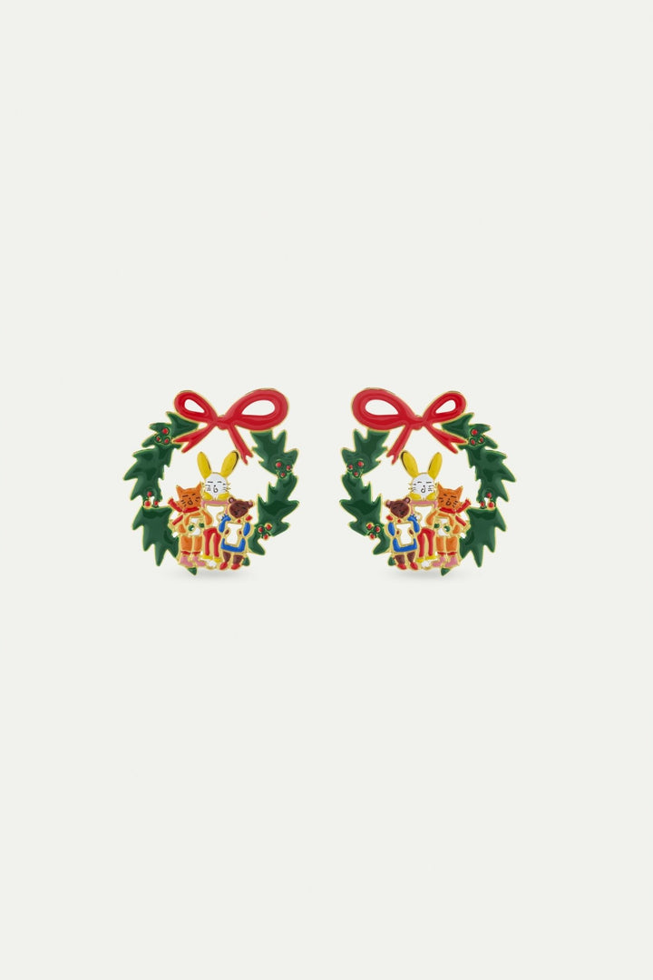Wreath And Christmas Carols Earrings | AWWI1051 - Les Nereides