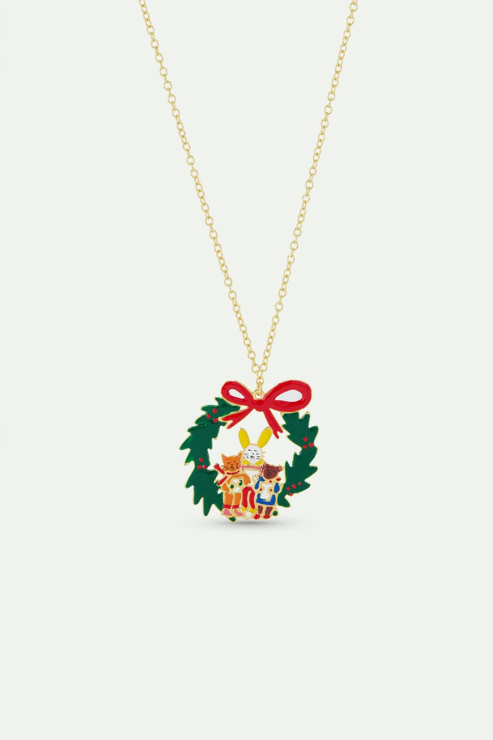 Wreath And Christmas Carols Pendant Necklace | AWWI3061 - Les Nereides