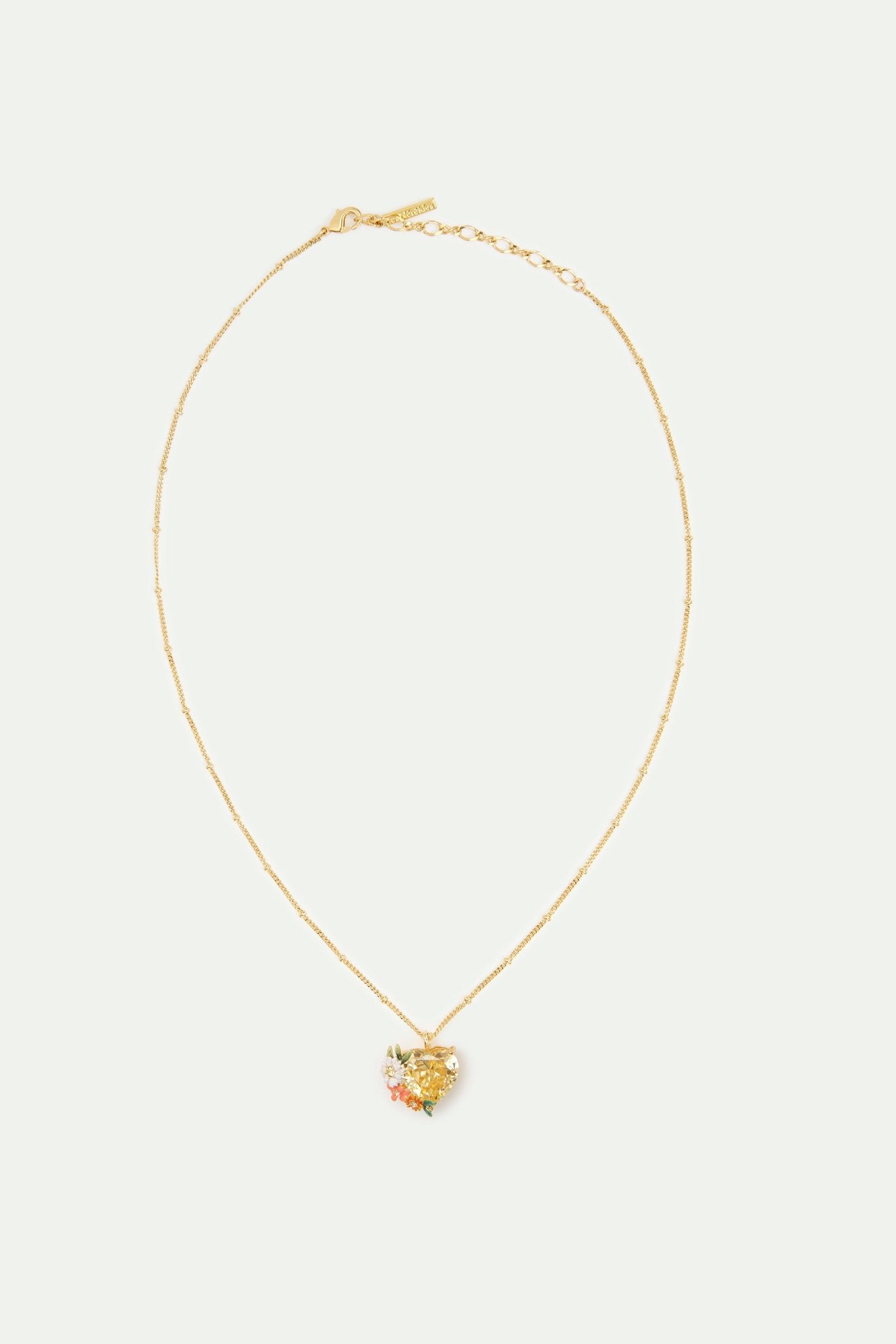 Yellow heart, zinnias an daisies pendant necklace | AVJC3051 - Les Nereides