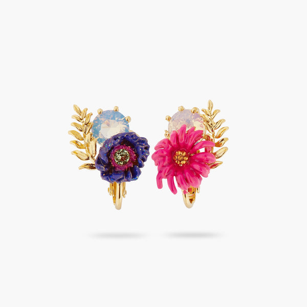 Imaginary Flower And Crystal Earrings | ATFI1051
