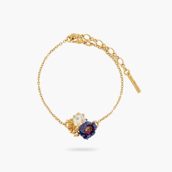 Anemone Flower And Crystal Fine Bracelet | ATFI2021