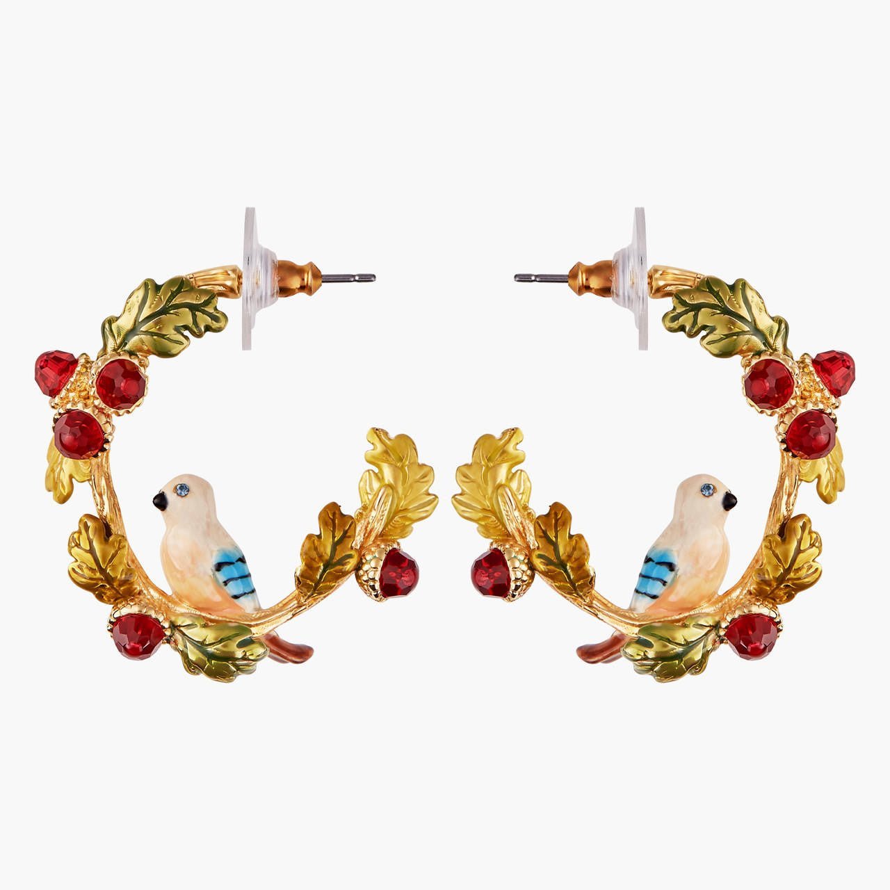 Acorn And Jay Creoles Earrings | AMEF1021 - Les Nereides