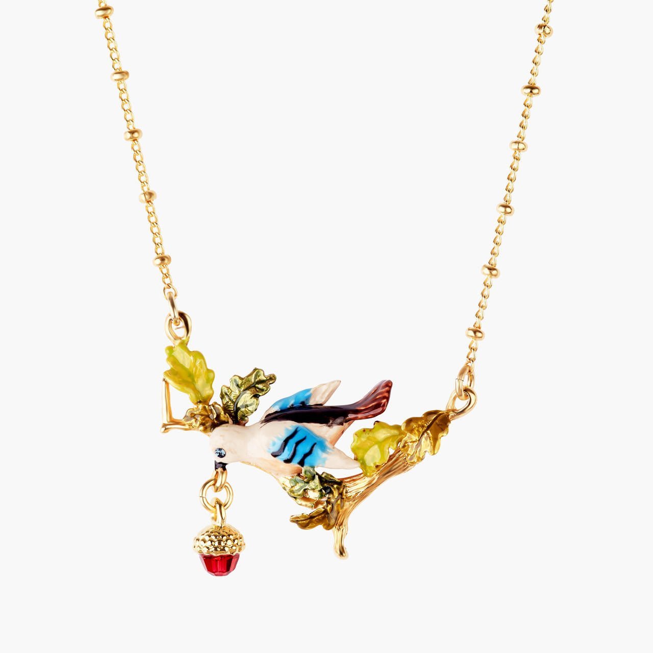 Acorn And Jay Thin Necklace | AMEF3041 - Les Nereides