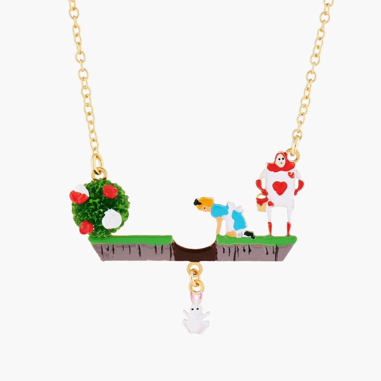 Alice Chasing Theé White Rabbit Pendant Necklace | AMAL3081 - Les Nereides