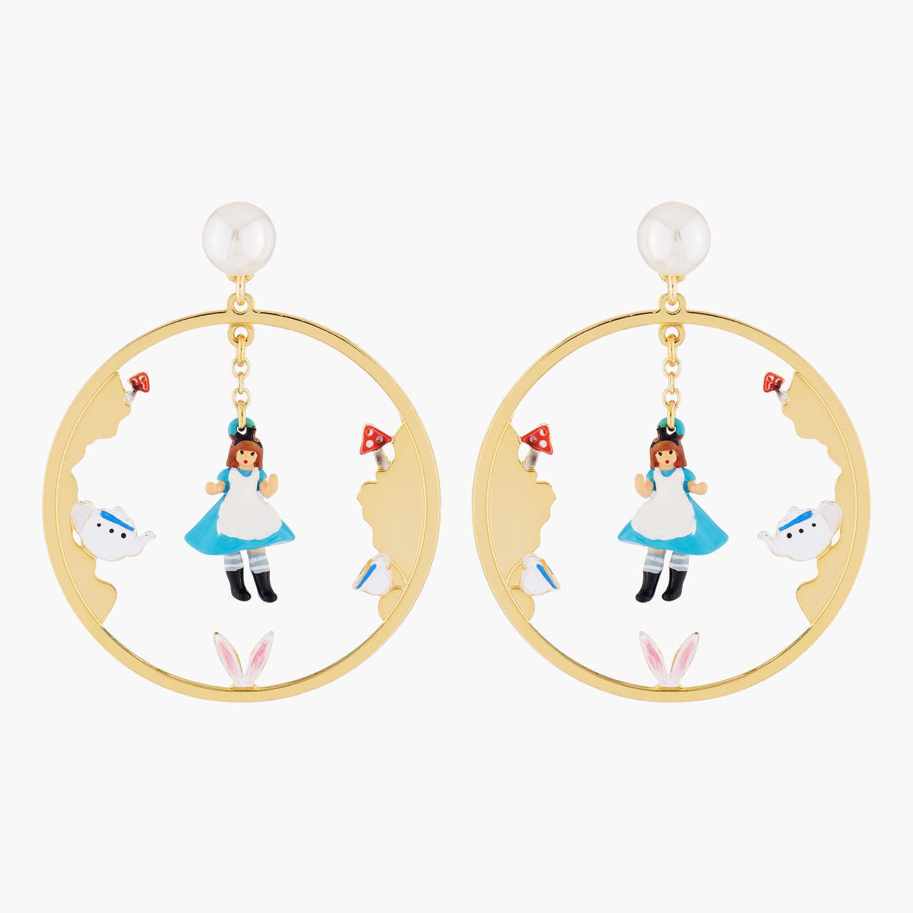 Alice In Theé White Rabbit'S Burrow Creoles Earrings | AMAL1041 - Les Nereides