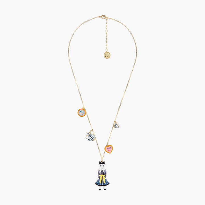 Alice In Wonderland Biscuits, Cup And Cat Pendant Necklace | AONA3011 - Les Nereides