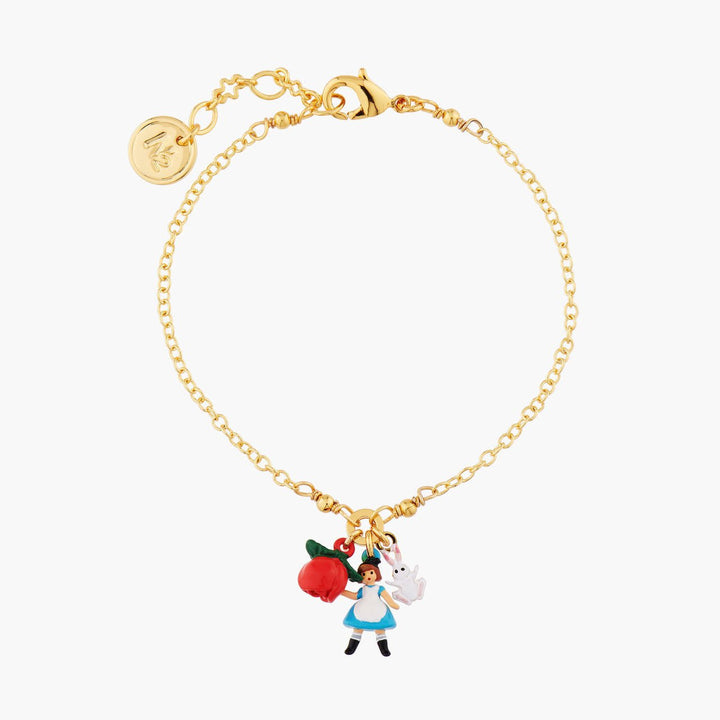 Alice, Red Roses And White Rabbit Thin Bracelet | AMAL2041 - Les Nereides