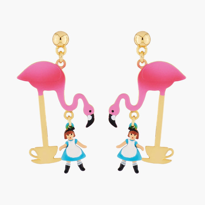 Alice'S Tea Time With Flamingo Earrings | AMAL1061 - Les Nereides