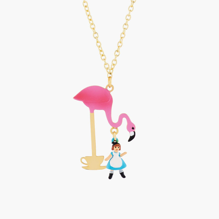 Alice'S Tea Time With Flamingo Pendant Necklace | AMAL3061 - Les Nereides
