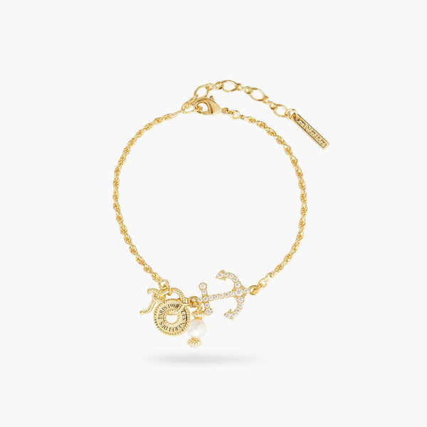 Anchor And Twisted Chain Thin Bracelet | AQMP2021 - Les Nereides