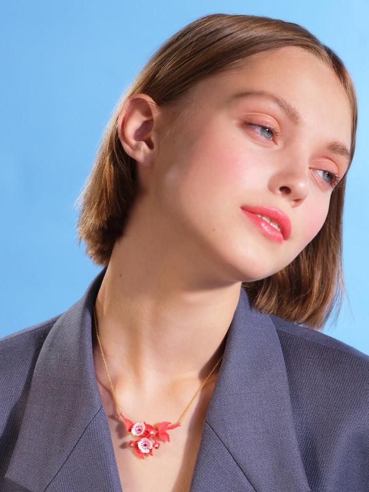 Anemone and crystal thin necklace | AQHC3011 - Les Nereides