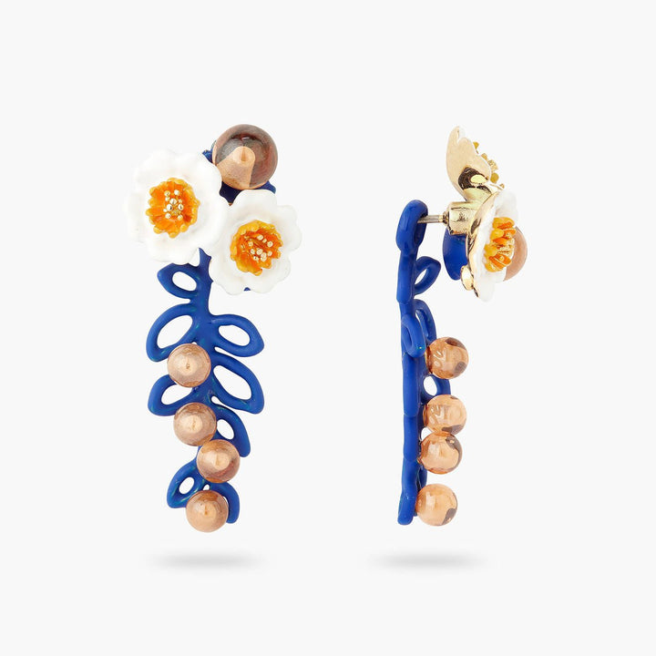 Anemone and glass bead earrings | AQHC1051 - Les Nereides