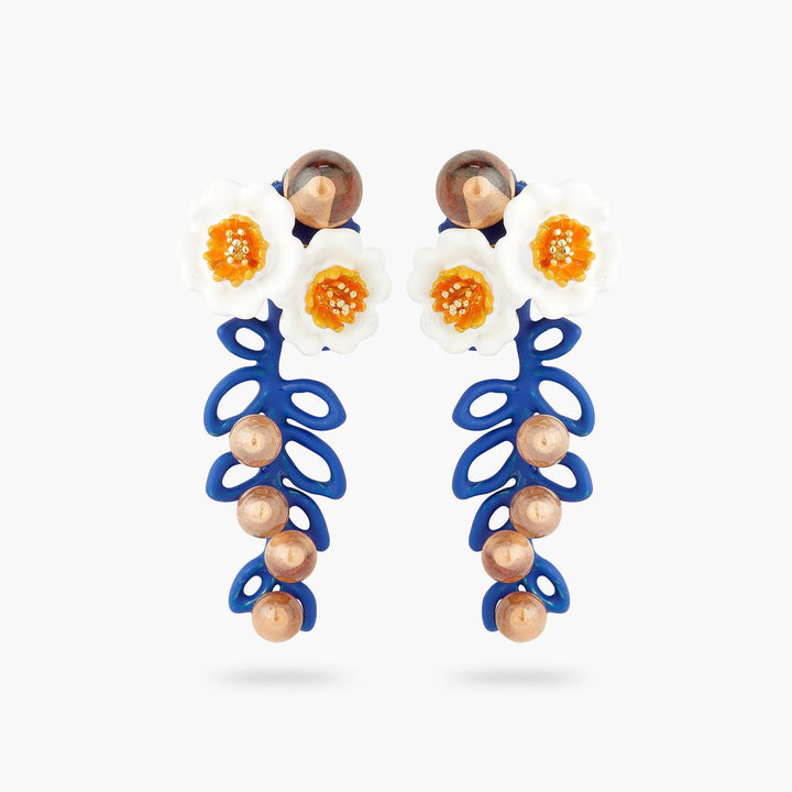 Anemone and glass bead earrings | AQHC1051 - Les Nereides