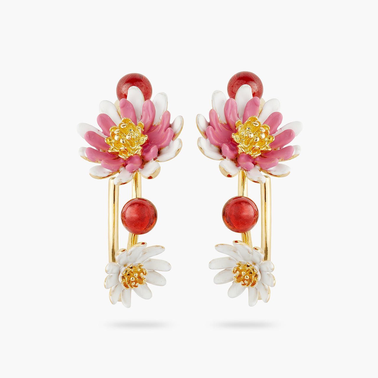 Anemone flowery hoop earrings | AQHC1031 - Les Nereides