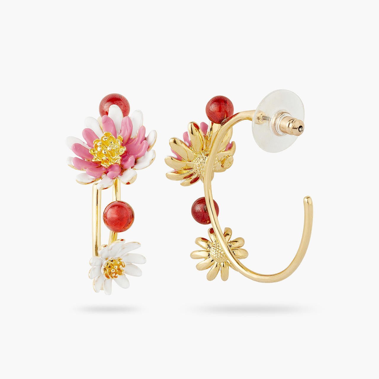 Anemone flowery hoop earrings | AQHC1031 - Les Nereides