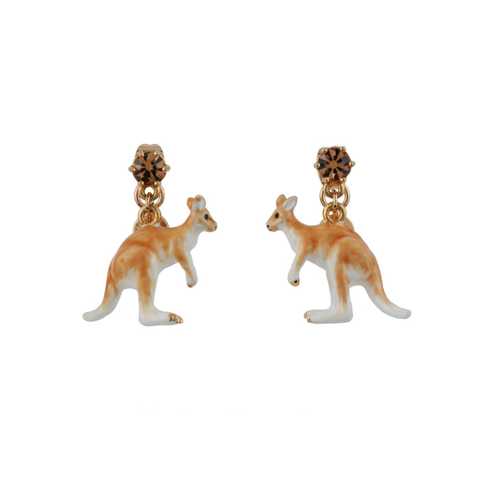 Animals From Australia Blue Rhinestone & Kangaroo Earrings | ACAU1011 - Les Nereides