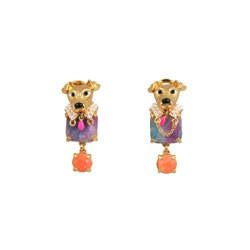 Animaux Fabuleux Dog And Faceted Crystal Earrings | AAAF106T/1 - Les Nereides