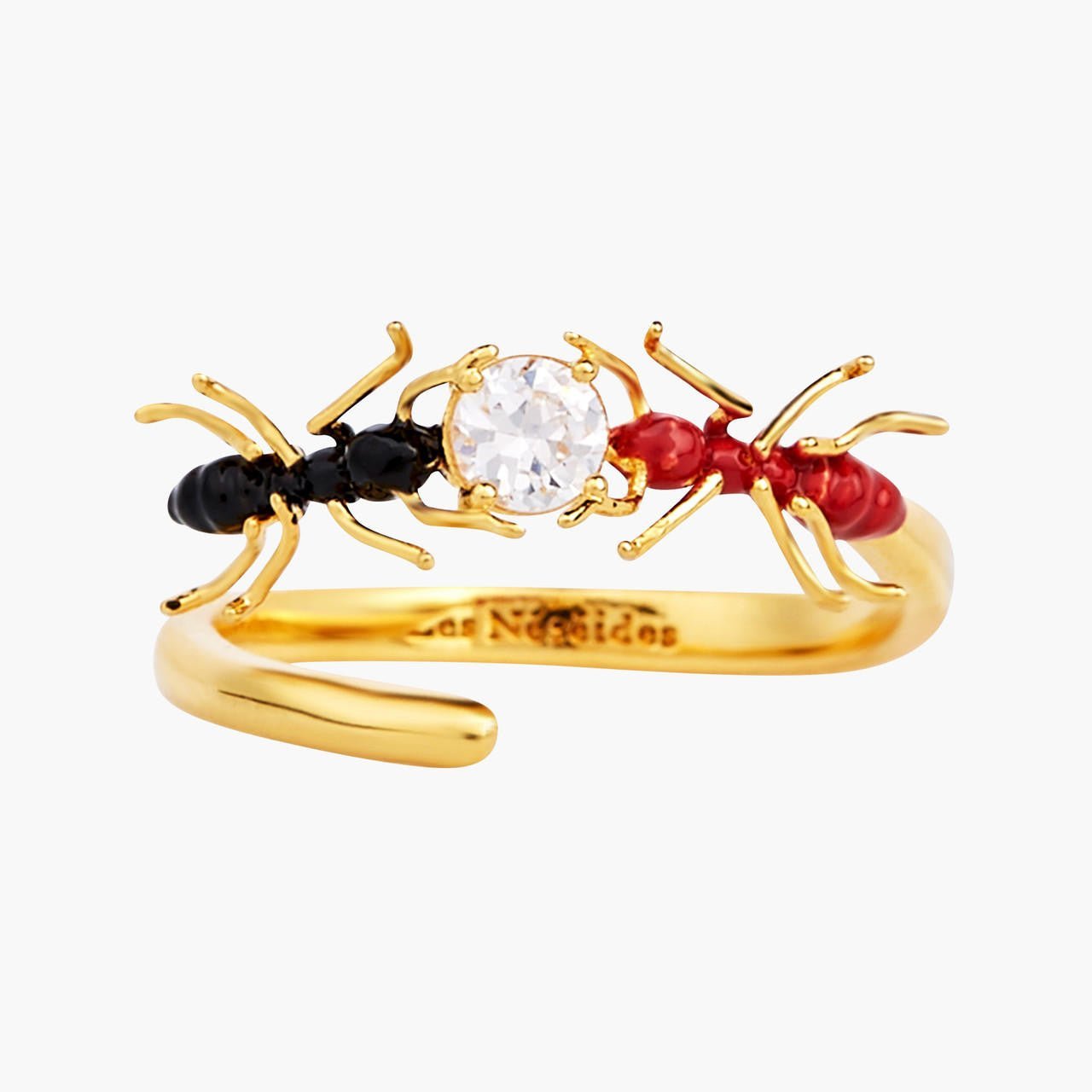 Ant And Cubic Zirconia Adjustable Ring | AOLA6021 - Les Nereides