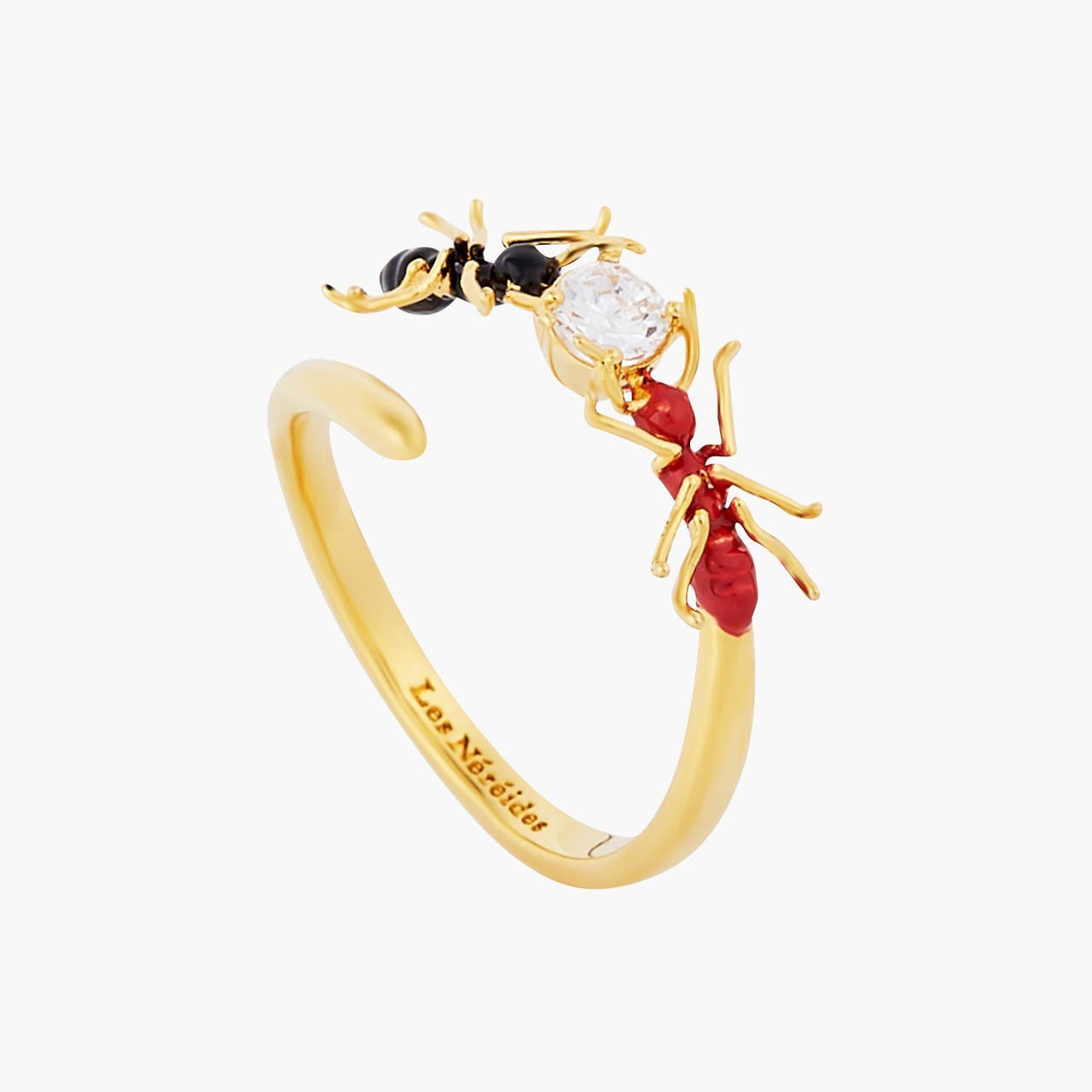 Ant And Cubic Zirconia Adjustable Ring | AOLA6021 - Les Nereides