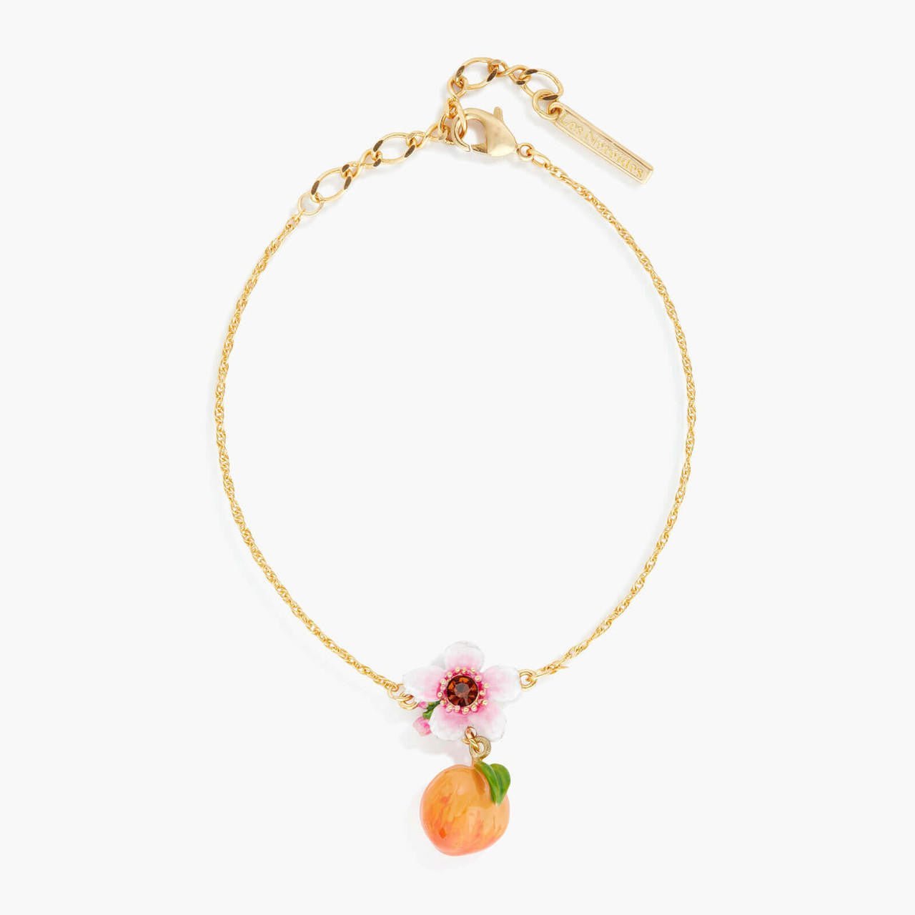 Apricot And Flower Dangling Charm Fine Bracelet | APVE2021 - Les Nereides