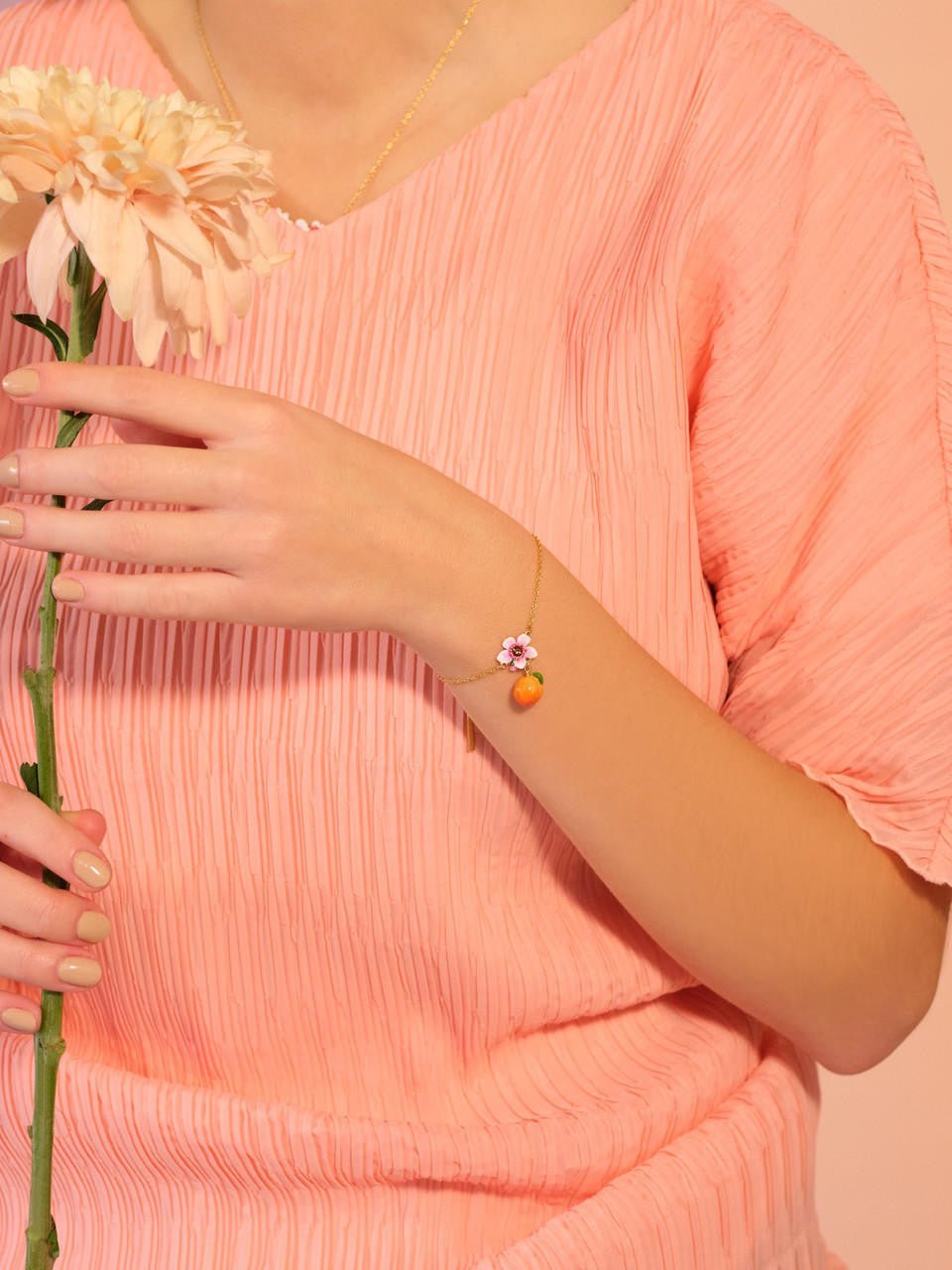 Apricot And Flower Fine Bracelet | APVE2031 - Les Nereides