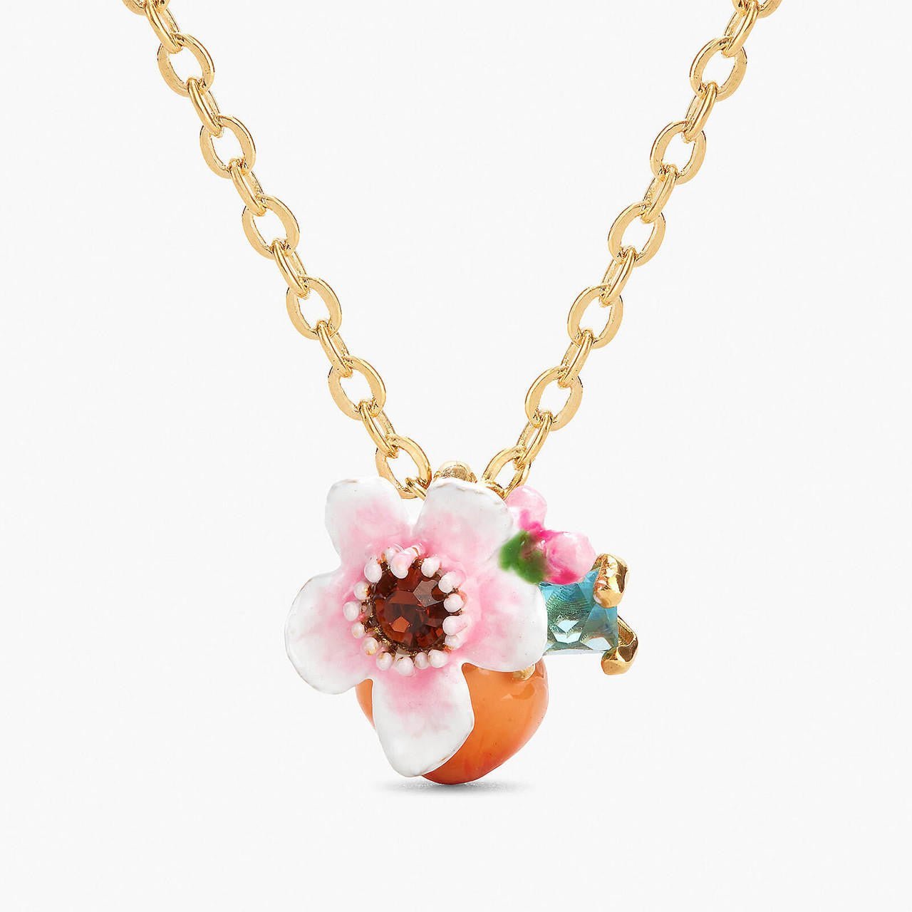 Apricot And Flower Pendant Necklace | APVE3031 - Les Nereides
