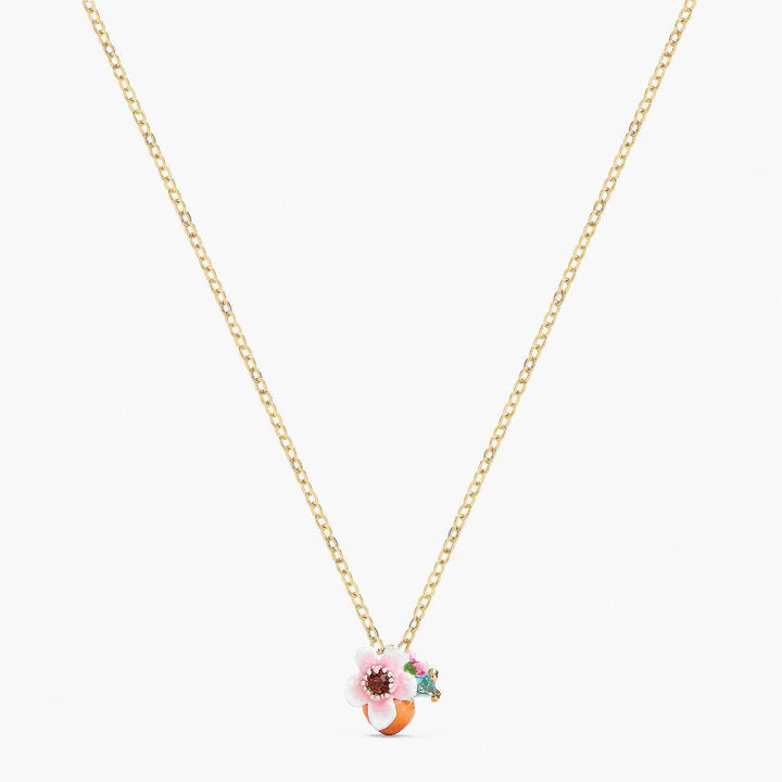 Apricot And Flower Pendant Necklace | APVE3031 - Les Nereides