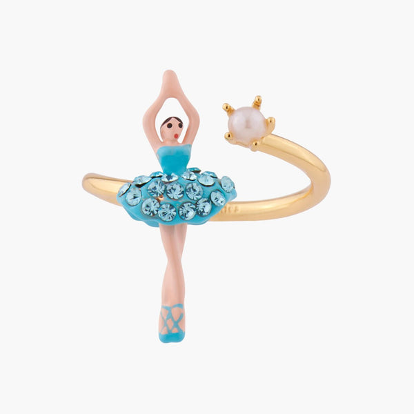 Aquamarine Crystals Mini Ballerina Adjustable Rings | ALMDD6011 - Les Nereides
