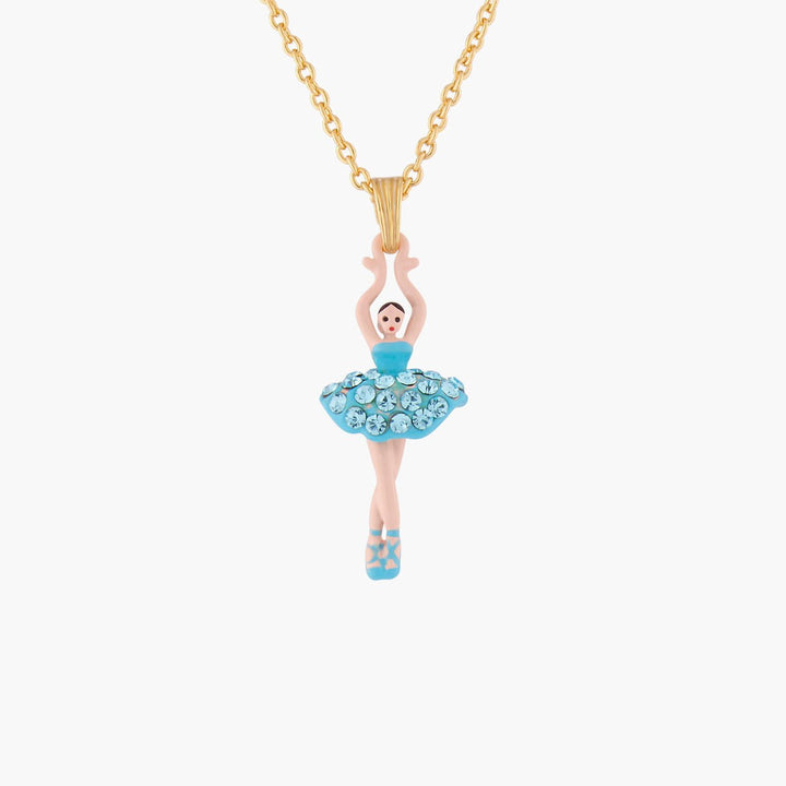 Aquamarine Crystals Mini Ballerina Pendant Necklace | ALMDD3011 - Les Nereides
