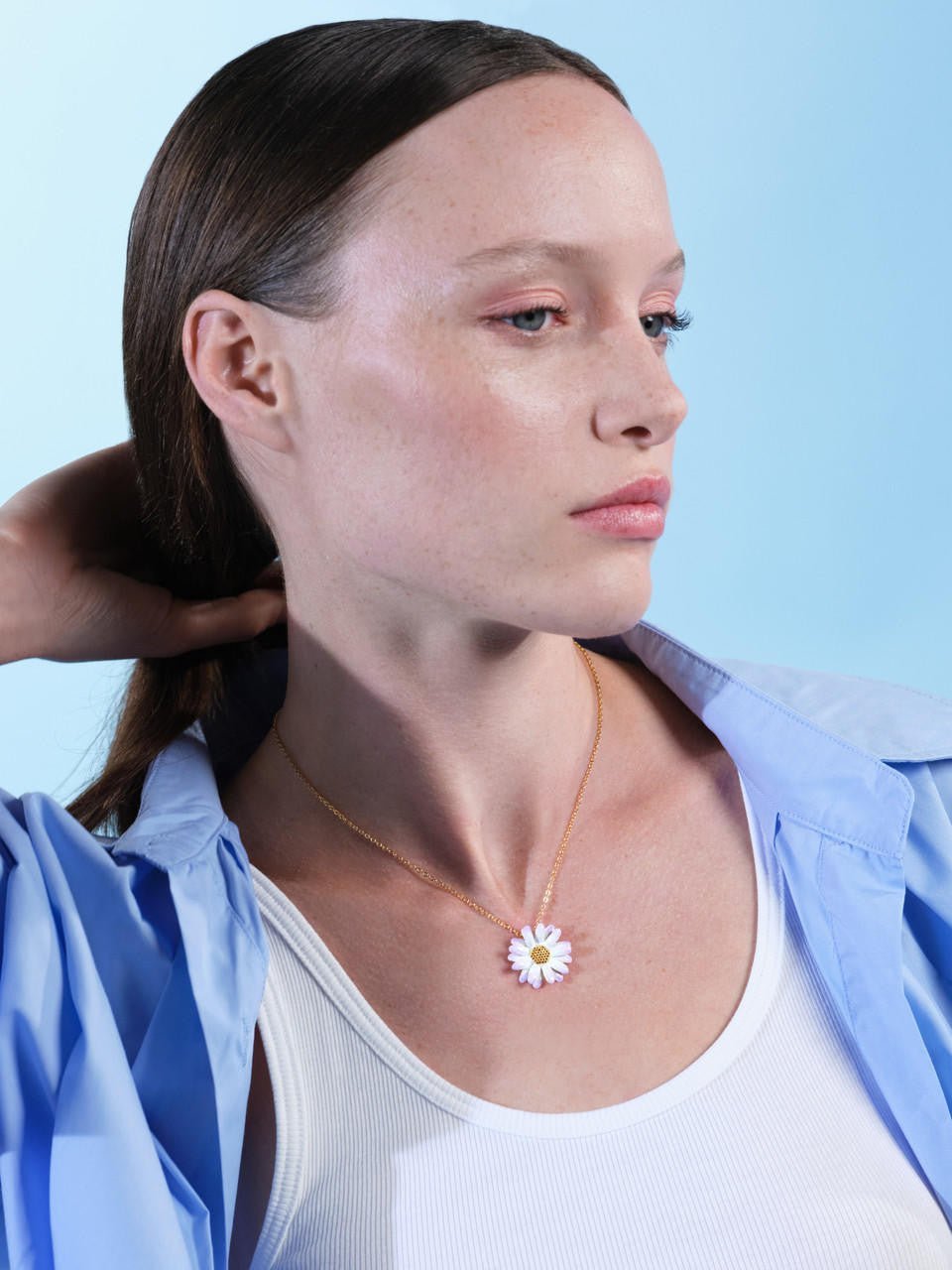 Aster Flower Thin Necklace | ARLA3061 - Les Nereides