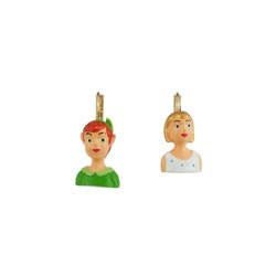 Asymmetric Envole - Moi Peter'S And Wendy'S Faces Gold Earrings | ACEM1021 - Les Nereides