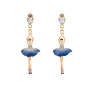 Asymmetric Pas de Deux Faceted Crystal Gradient Navy Australia Earrings | AEDDA1151 - Les Nereides