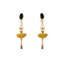 Asymmetric Pas de Deux Faceted Crystal Modern Yellow Earrings | ADDD115T/2 - Les Nereides