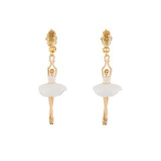 Asymmetric Pas de Deux Faceted Crystal White Earrings | AEDD115T/1 - Les Nereides