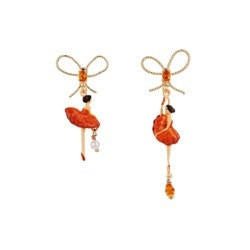 Asymmetric Pas de Deux Topaze Orange With Knot Earrings | ACDD1081 - Les Nereides