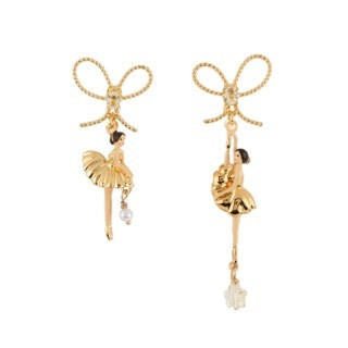 Asymmetric Pas de Deux With Knot Gold Earrings | AEDD108T/2 - Les Nereides