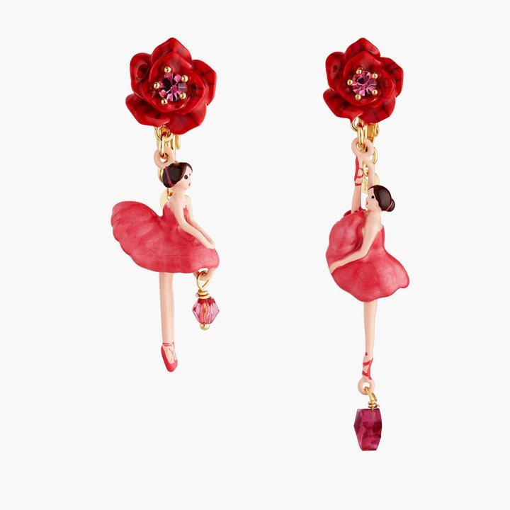 Asymmetrical Rose Bud Ballerina Earrings | AMDD1081 - Les Nereides